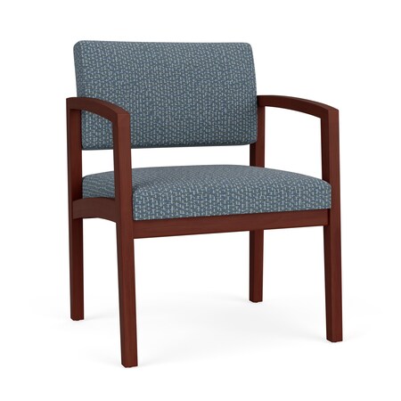 Lesro Lenox Wood Wide Guest Chair Wood Frame, Mahogany, RF Serene Upholstery LW1201